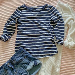 Gap stripe preppy blue and white sweatshirt
